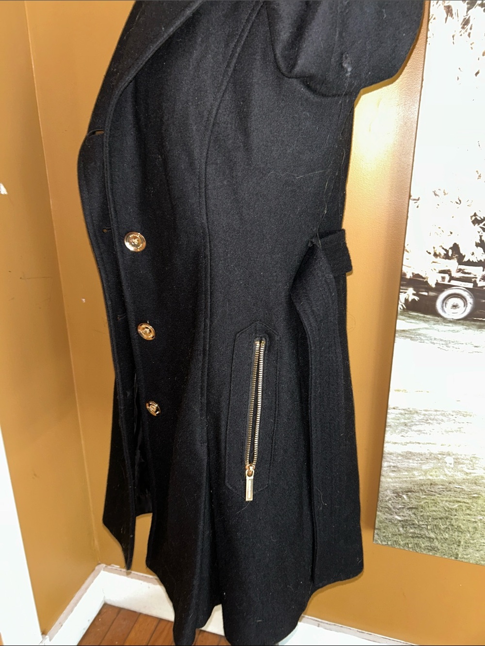 Michaels Black Women's no pea  Coat with Satin Lining - Picture 3 of 6